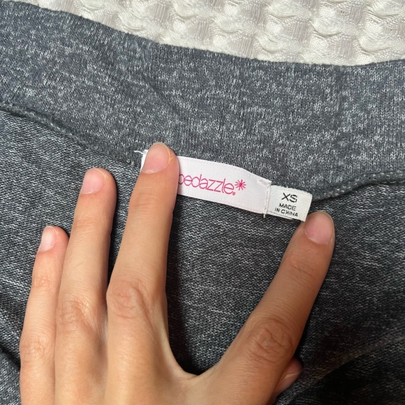 Like New Lounge Set Grey Off Shoulder Tie Pants Fall - Picture 9 of 11